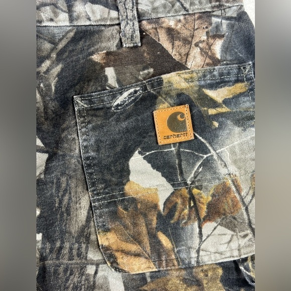 Vintage B191 CMO Carhartt RealTree 38W Carpenter Shorts Duck Canvas Camo VTG - Picture 15 of 15